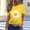 Yellow, variant on CheerKidz Women's Daisy Flower Print Crew Neck Short Sleeve Casual T-Shirt for Daily Wear Yellow S