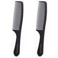 thumbnail image 1 of Peine de corte profesional, peine de peluquero de dientes finos y anchos, peine de corte de fibra de carbono negro, peine de peinado., 1 of 5
