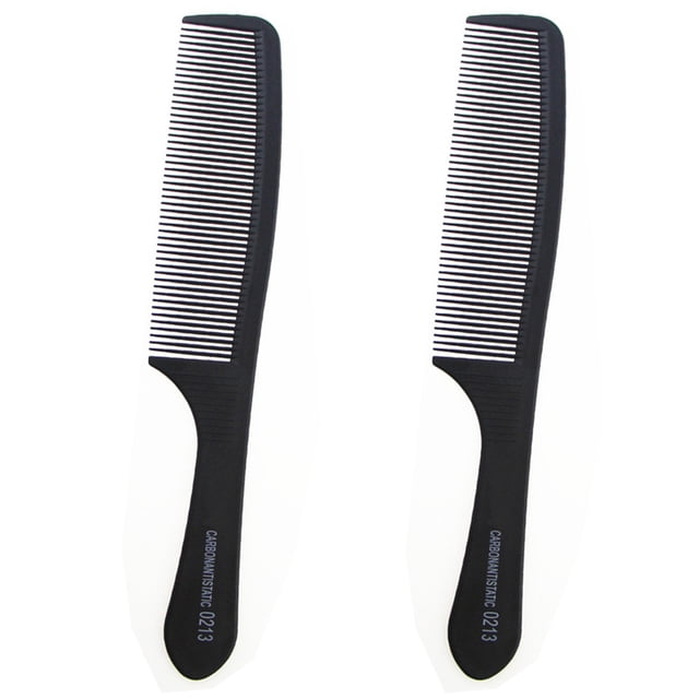 Peine de corte profesional, peine de peluquero de dientes finos y anchos, peine de corte de fibra de carbono negro, peine de peinado.