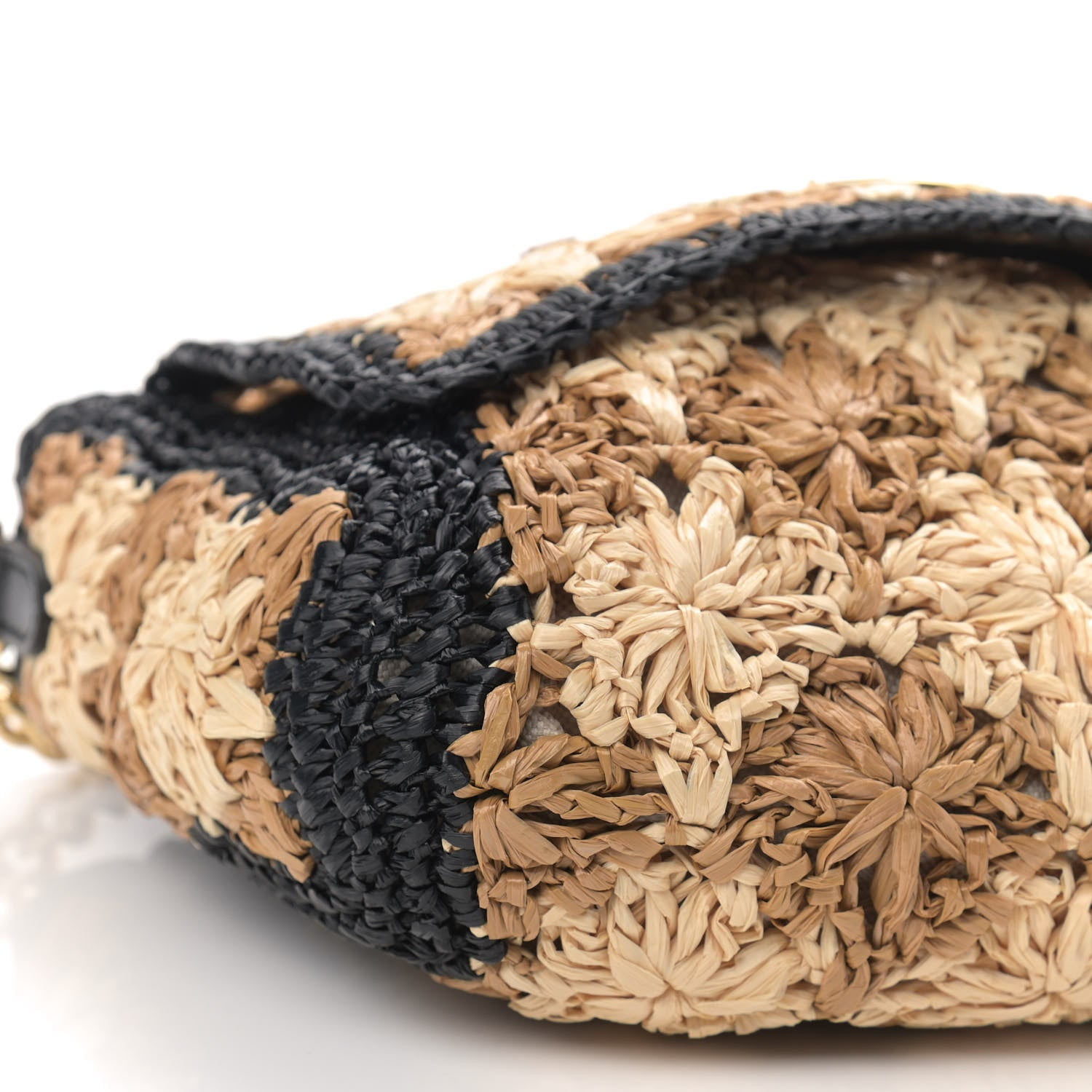 GUCCI Raffia Crochet Flower Small GG Marmont Shoulder Bag Naturale Ecru  Multicolor | FASHIONPHILE