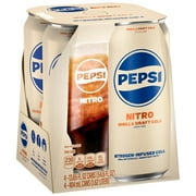 Pepsi Nitro, Vanilla Draft Cola, Soda Pop, 13.65 fl oz, 4 Pack Cans