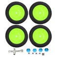 thumbnail image 3 of 1/10 RC Wheels, RC Rubber Tires Rubber Material With Nuts For 1/10 Flat Sports Car Green, 3 of 8