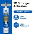 thumbnail image 3 of (8 pack) GE Advanced Silicone Window & Door Sealant, Pack of 1, Gray 10.1 fl oz Cartridge, 3 of 17