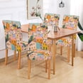 thumbnail image 2 of Yayeee 2 Pack Dining Chair Covers Stretch Parson Chairs Slipcovers Seat Protector, Orange Cityscape Painting, 2 of 6