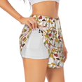 thumbnail image 3 of Lsque Mushroom Printed Women's Running Shorts with Liner Pockets,Elastic Quick Dry Workout Athletic Gym Yoga Shorts,Womens High Waist Shorts-Small, 3 of 9