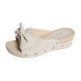 thumbnail image 3 of Women's Slippers Wedge Thick Sole Sandals Women Thick Sole Open Toe Slip-on Slides Women Footwear Beach Vacation Holiday Vintage FashionGray 7.5, 3 of 9
