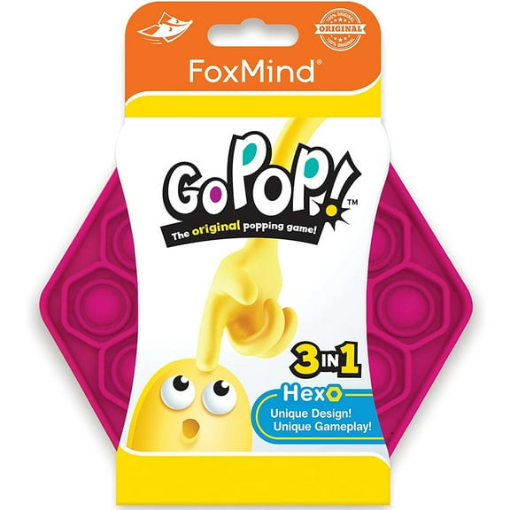 Go Pop! Hexo: Magenta - The Original Popping Game, 3IN1: Fidget Toy, Solo, 2 Player - Stress Reliever, Ages 5 , 1-2 Players