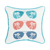 Beachin Embroidered Small Petite Throw Pillow