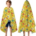 thumbnail image 3 of Fairy Princess Flower Pattern Hooded Bath Towel，60"x35" for Ages 3 To 12 Kids, Quick Dry Lightweight Soft Microfiber Hood Beach Towel Cover Up for Kids, 3 of 7