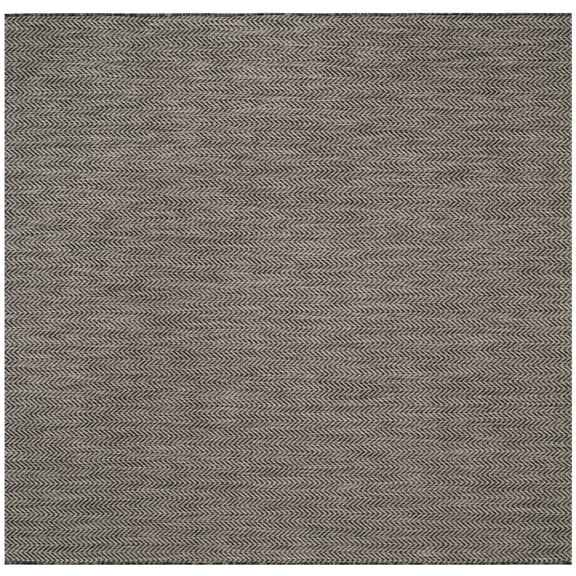 SAFAVIEH Courtyard Blazhe Chevron Indoor/Outdoor Area Rug, Black/Beige, 9' x 9' Square