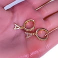 thumbnail image 3 of 14K Gold Plated Initial Hoop Earring,Hypoallergenic Earrings Birthday Gifts, 3 of 8