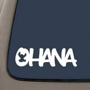 Lilo And Stitch Inspired Ohana Family Decal Sticker | 7-Inches By 2-Inches | White Vinyl | Car Truck Van SUV Laptop Macbook Wall Decals