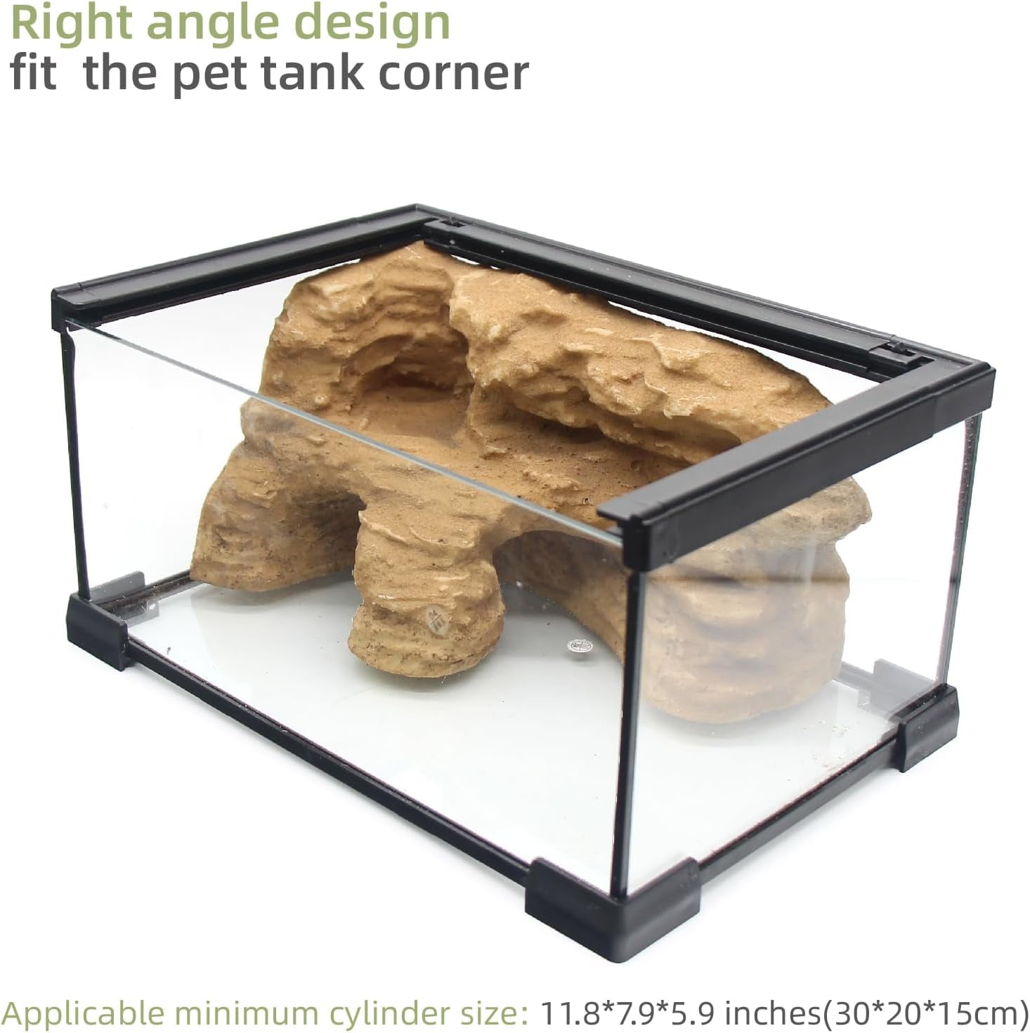 Reptile Hide Shale Scape Step Ledge Backdrop, Reptile Corner Rock Basking Platform Cave Hideout Tank Accessories Decorations for Reptiles, Amphibians, Leopard Gecko, Snake, Frogs, Turtle