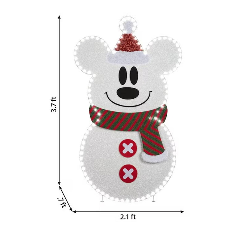 Disney 44-inch Flat-Tastics Mickey Mouse as Snowman Pre-lit LED