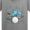 thumbnail image 4 of Inktastic Cute Blue Octopus Drumming Youth T-Shirt, 4 of 5