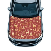 Uorisanigo Car Hood Cover Stretch Golden Christmas Theme Car Hood Cover Protector 39.37x59.05 in Automotive Accessories Covers for Auto Cars Truck Van SUV, Easy to Clean