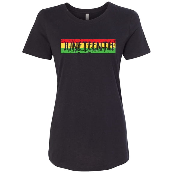 Inktastic Juneteenth Banner in Red Yellow and Green Women's T-Shirt