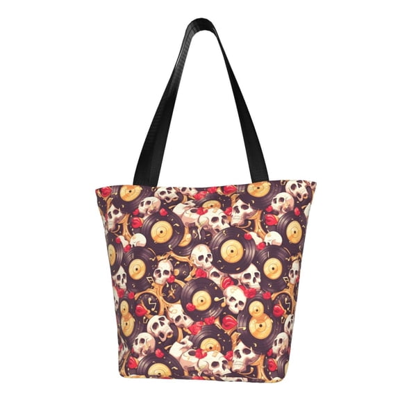 Easygdp Skull record lips Shoulder Bags for Women,Crossbody Bags Shoulder Purse Handbag for Women