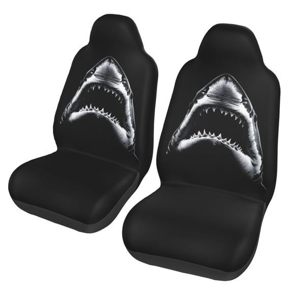 KAKALAD Shadow Black Shark 01 Car Accessories Seat Covers Set Vehicle Seat Covers Universal Front Seats Protector 2 Pcs