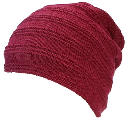 Best Winter Hats Adult Solid Garter & Rib Knit Beanie W/Faux Fur Liner -