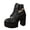 Black, variant on Beige Ladies Casual Chunky Heel Boots Thick Sole Side Zipper Round Toe Winter Warm Ankle Short Booties