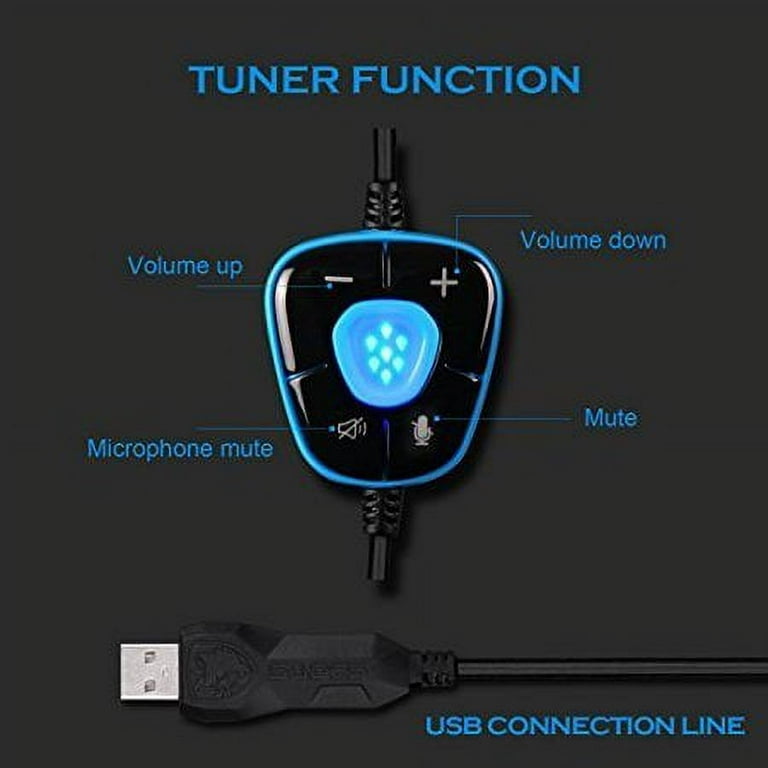 MIC Volume Isolating Noise USB Sound SADES Headset For Gaming Gamers Over-the-Ear Spirit Wolf Stereo with PC Control Surround 7.1