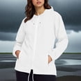 thumbnail image 6 of Yuanlook Women's Comfort Loose Fit Hooded Rain Coat, Full Zip Breathable Daily Outdoor Jacket S-XXL,Tops, 6 of 6