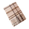 thumbnail image 2 of Tnobhg Women Autumn Winter Fluffy Scarf Plaid Print Thickened Warm Shawl Elegant Tassels Coldproof Long Scarf, 2 of 8