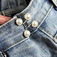 thumbnail image 3 of 4pcs Jean Button Pins, Adjustable Jean Button, Detachable Jean Button Pin, No Sewing Required, Perfect Fit Instant Jean Button.(White Pearl), 3 of 4