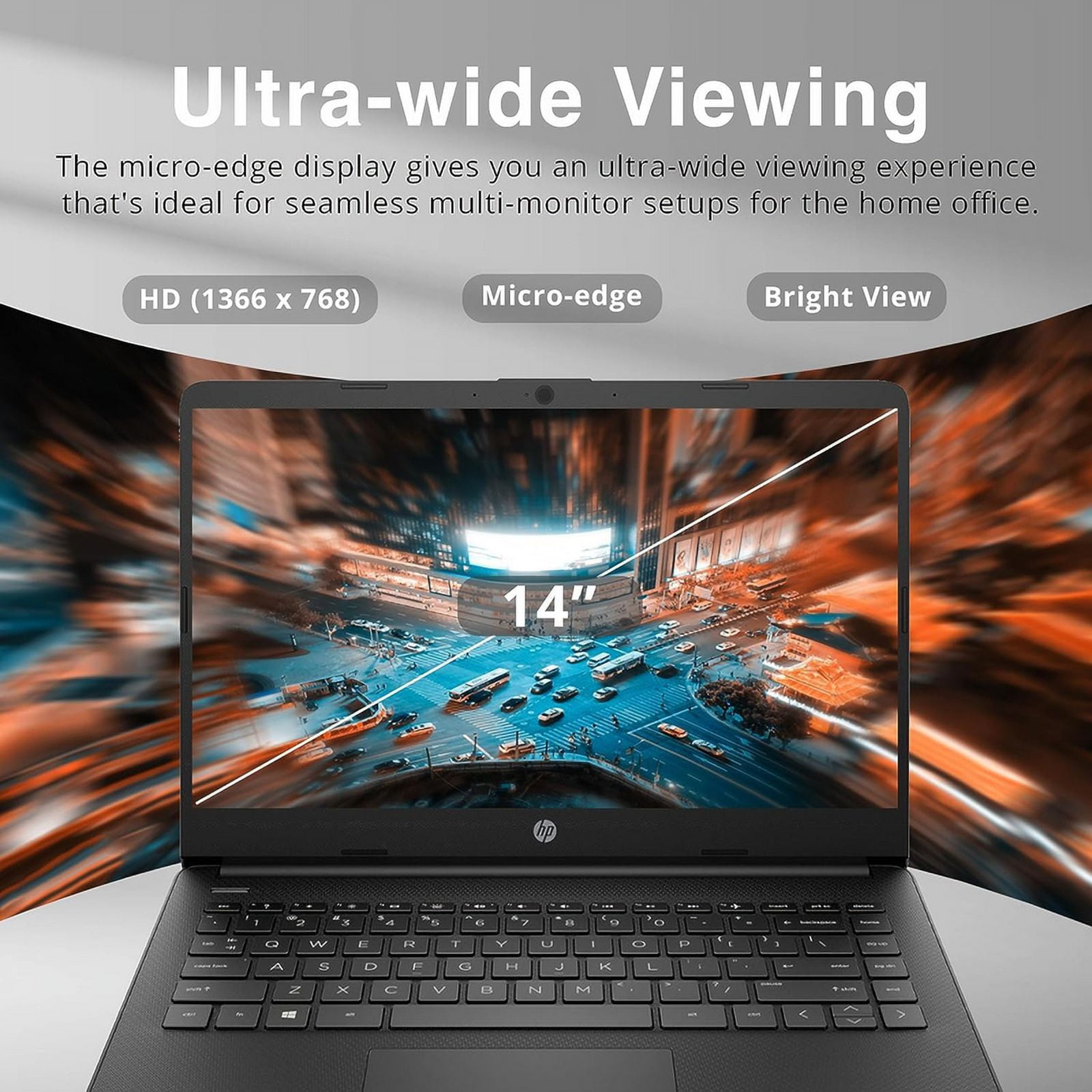 HP Newest 14" HD Laptop Light-Weight, Intel Quad-Core N4120, 8GB RAM, 192GB Storage(64GB eMMC+128GB SD Card), 1 Year Office 365, WiFi, Bluetooth 5, USB Type-A&C, Webcam, Win11, Laptops Computers