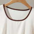 thumbnail image 5 of cfhntfmh Sleep Tops for Women Sleepwear Scoop Neck Comfy Short Sleeve T-Shirts Color Block Lounge Pajama Shirts, 5 of 7