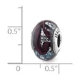 thumbnail image 2 of 925 Sterling Silver Italian Murano Glass Reflections Dark Purple Italian Glass Bead Charm Pendant Necklace Measures 12.7, 2 of 6