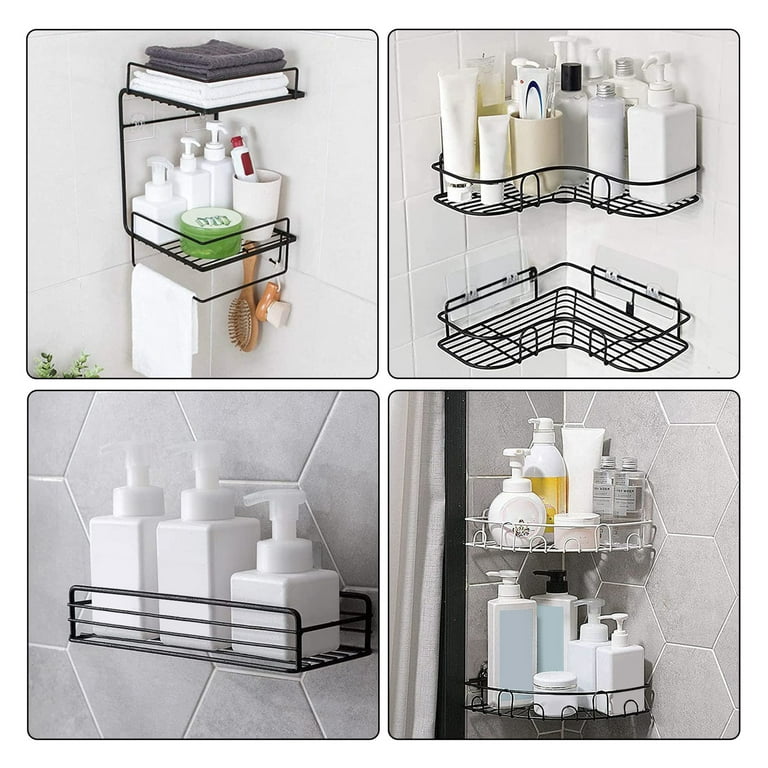  AKTECKE Shower Caddy Adhesive Replacement, No Drilling  Transparent Adhesive Wall Hooks for Corner Shower Organizer, Waterproof Adhesive  Strips for Bathroom Storage Shelf : Home & Kitchen