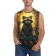 thumbnail image 1 of Fotbe Tree Meditating Raccoon Men's Camiseta sin Mangas Estampada para Hombres, Playera Casual para Gimnasio, Entrenamiento, Playa-Large, 1 of 7