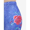 thumbnail image 5 of Rosegal Women's Plus Size 3D Jeans Rose Flower Printed Skinny Leggings, 5 of 5