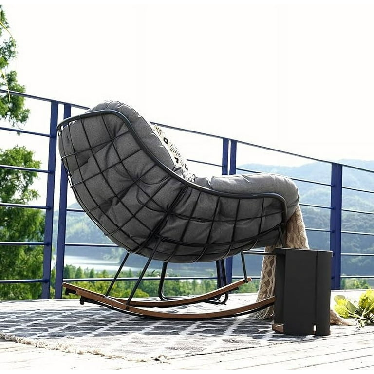 GRAND PATIO Steel Outdoor Rocking Chair, Ergonomic Design