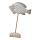 thumbnail image 3 of Escultura de pez de madera sobre soporte, colección de decoración náutica, estante de regalo, estatua de escritorio Blanco, 3 of 6