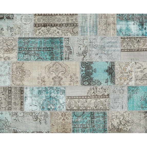 Ahgly Company Machine Washable Indoor Rectangle Contemporary Sage Green Area Rugs, 7' x 10'
