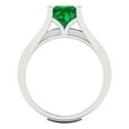 thumbnail image 4 of 2.28 ct Brilliant Princess Cut Emerald 18K White Gold Solitaire with Accents Engagement Bridal Wedding Ring Band Set size 6.75, 4 of 7