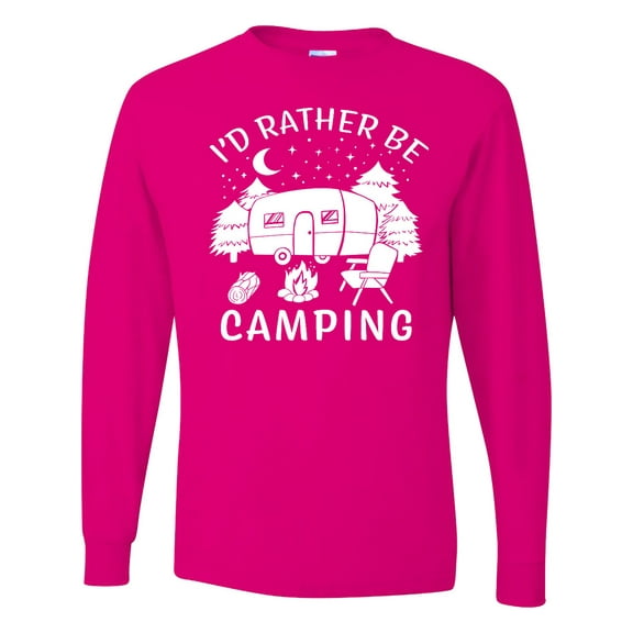 Inktastic I'd Rather Be Camping Long Sleeve T-Shirt