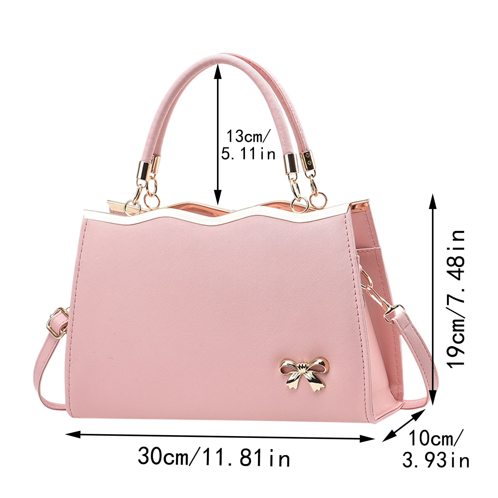 Stylago Womens Fashion Handbags Leather Top Handle Detachable Strap Crossbody Tote Bags Ladies Bow Shoulder Purses for Shopping White