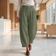 thumbnail image 2 of TaTaai Womens Solid Elastic Waist Pants with Pockets Loose Casual Trousers Bottoms for Daily Home, 2 of 6