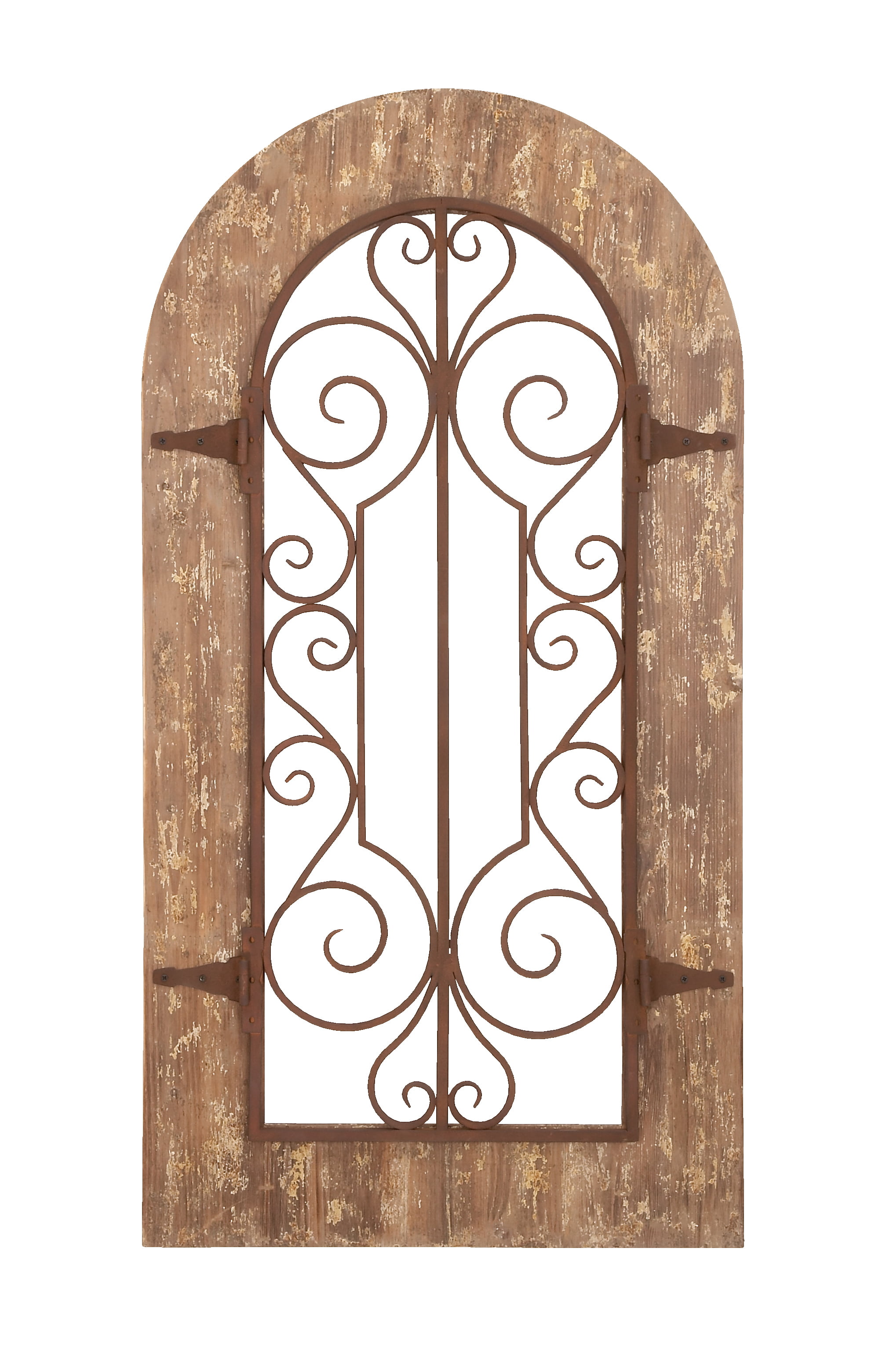 Decmode - Large Rustic Style Iron & Wood Wall Decor ...