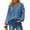 Blue, variant on Women Long Sleeve Fall Winter Oversize V-neck Knit Sweater Casual Loose Pullover