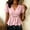 Pink women v neck blouse a1, variant on Women V Neck Short Sleeve Ruffle Wrap Peplum Top Solid Dressy Casual Blouse for Summer Travel Office Fashion Clothes, Black S