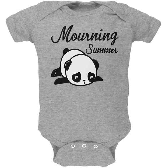Back To School Mourning Summer Panda Soft Baby One Piece Heather 3-6 M