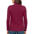 thumbnail image 3 of Nokdvo Women's Turtle Neck Sweaters Fashion 2025 Knitting Long Sleeve Solid Color Sweaters Fall Winter Casual Loose Ribbed Pullover Top,Wine M, 3 of 4