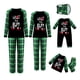 thumbnail image 1 of Pijamas navideños familiares a juego, camisetas de manga larga con estampado de elfos y letras + pantalones a cuadros. Pijama que brilla en la oscuridad., 1 of 3