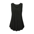 thumbnail image 2 of Shadoumai Womens Tank Tops Summer Sleeveless Loose Fit Tops V Neck Pleated Shirts Basic Tees Dressy Casual Trendy Clothes, 2 of 4