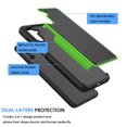 thumbnail image 6 of Galaxy A13 5G Case, Samsung A13 5G Sturdy Case, EBIZCITY [Tmajor] Galaxy A13 (6.5 INCH) Shock Absorbing Cases [Green] Hybrid Bumper Cute Defender Rugged Cover Plastic Outer & Rubber Silicone Inner, 6 of 8